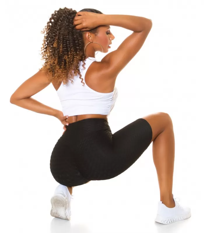 Mustat korkeavyötäröiset push up biker-shortsit