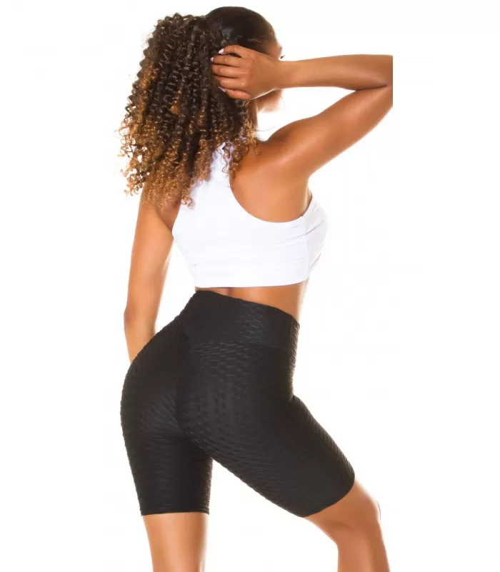 Mustat korkeavyötäröiset push up biker-shortsit