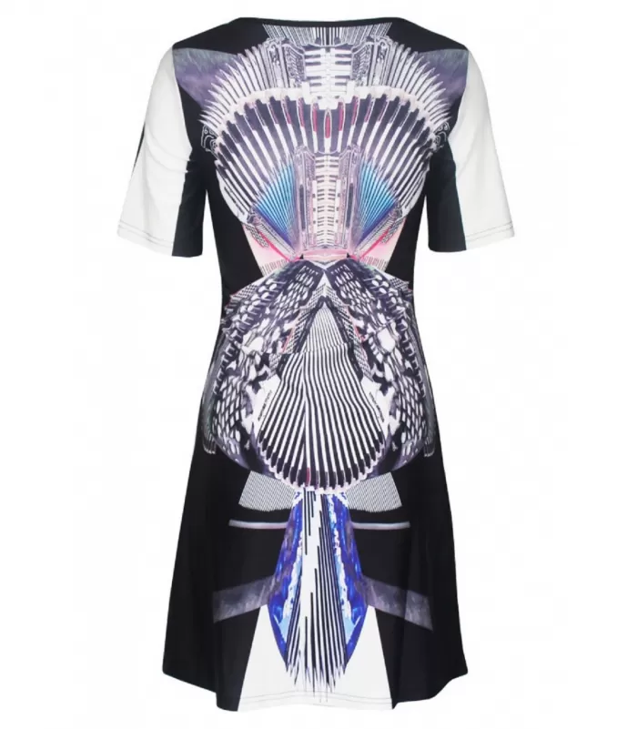 Printtikuvioinen illuusiomekko