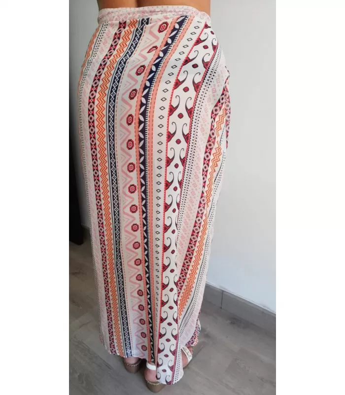 Printtikuvioinen wrap-maksirantahame [LÖYTÖ]