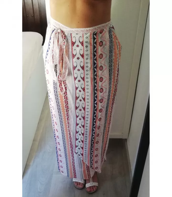 Printtikuvioinen wrap-maksirantahame [TAMMIALE -30%]