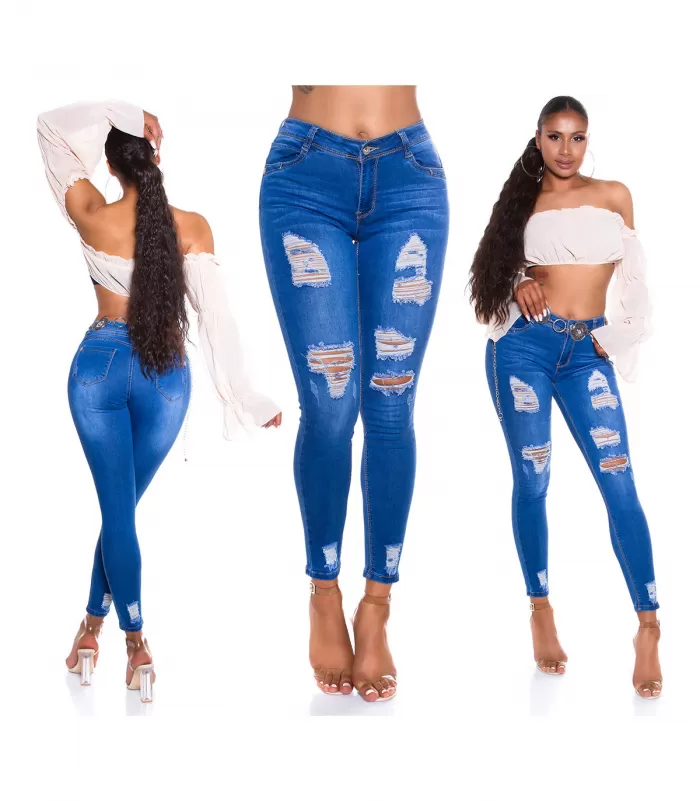 Revityt siniset push up -farkut