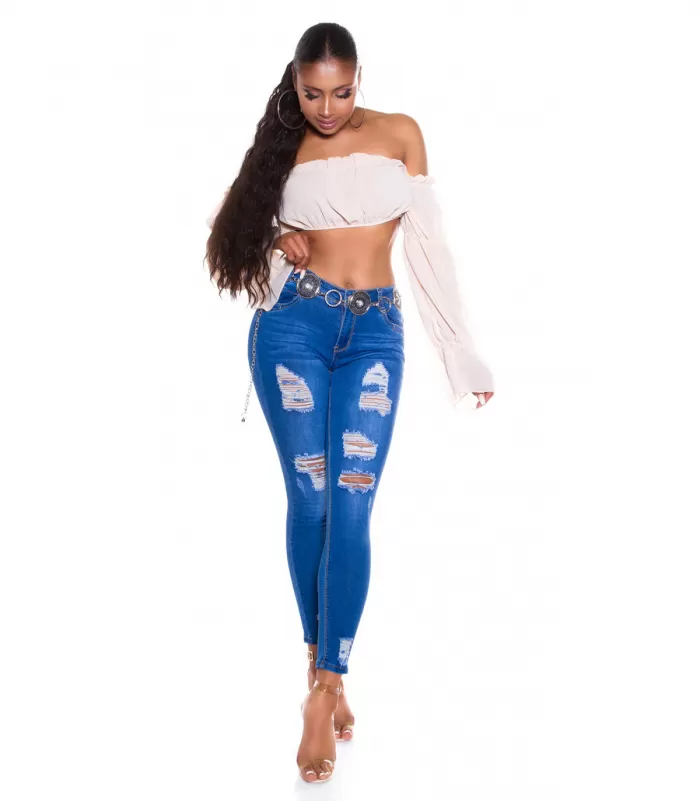 Revityt siniset push up -farkut