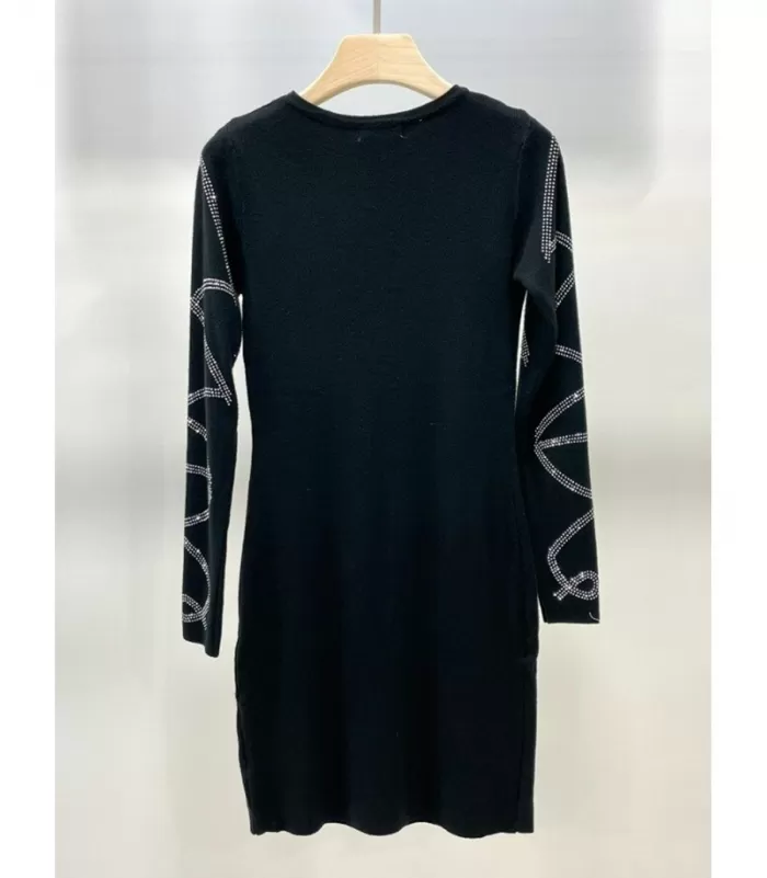 Rosy Days musta neulemekko strasseilla