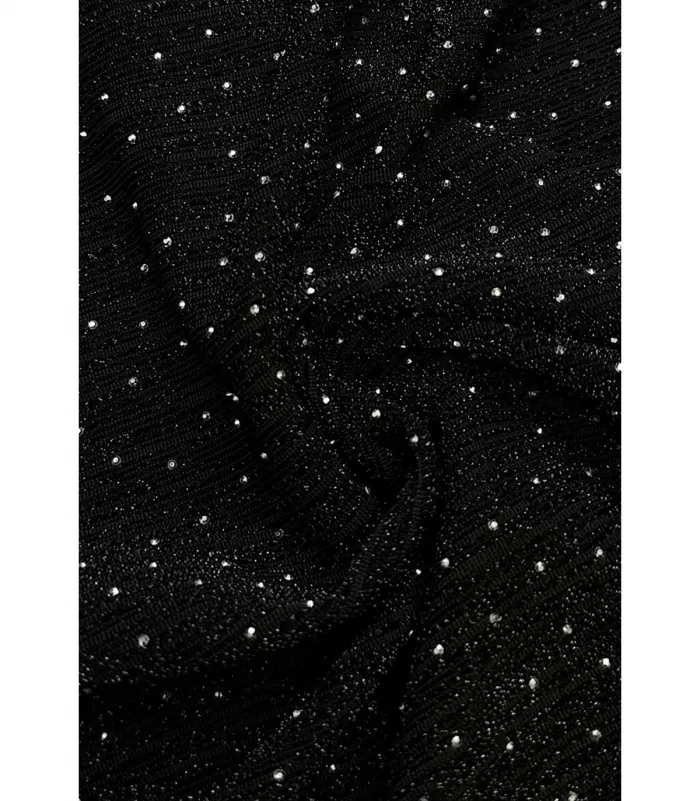 Shibelle musta strassikoristeinen wrap-look v-mekko