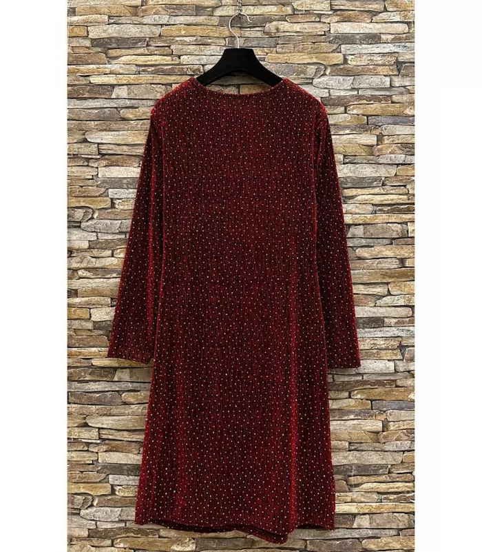 Shibelle punainen strassikoristeinen wrap-look v-mekko