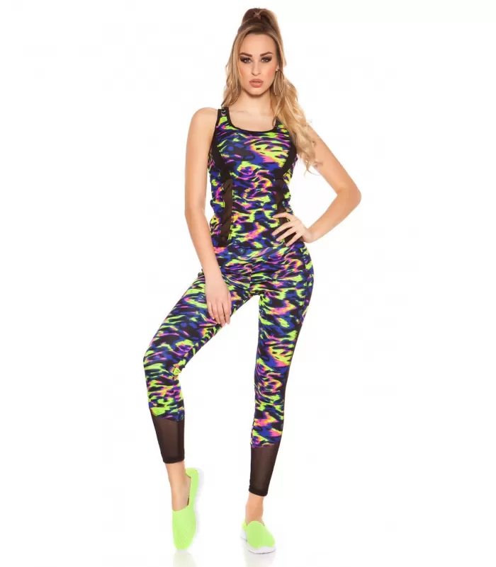 Siniset leoprinttiset mesh treenitrikoot + toppi [LÖYTÖ]