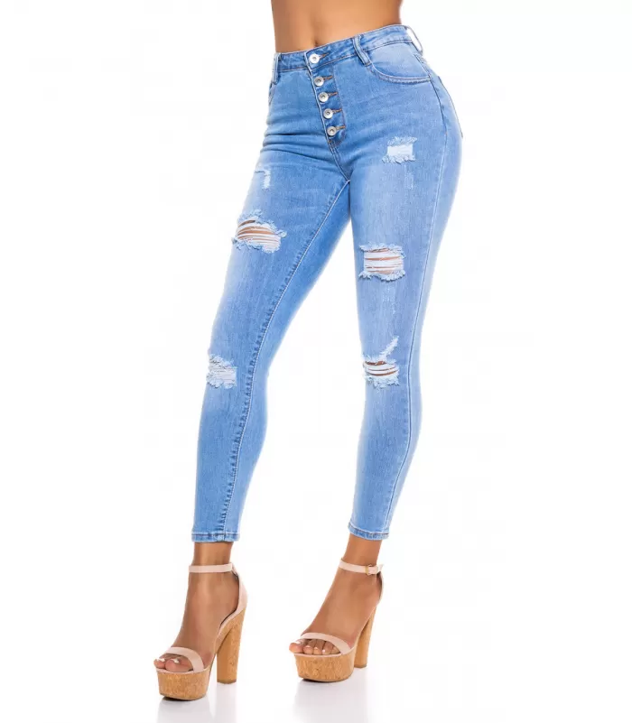 Siniset revityt farkut napeilla