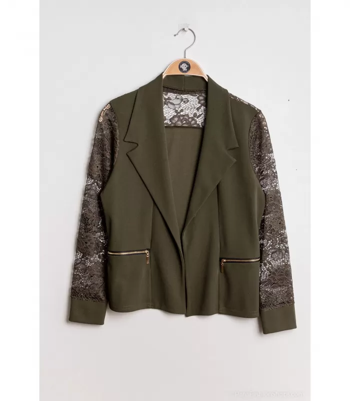 Soleil Star khaki pitsihihainen bleiseri