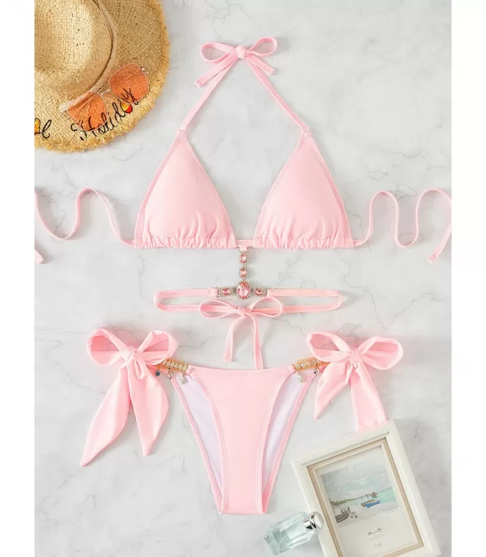 Vaaleanpunaiset bling narubikinit