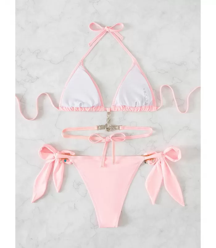 Vaaleanpunaiset bling narubikinit