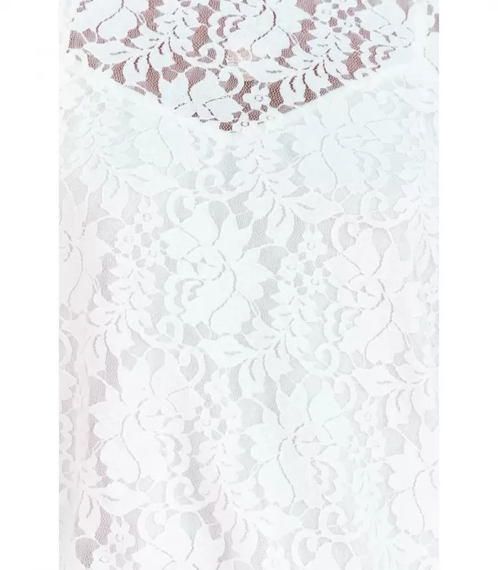 Valkoinen lyhythihainen pitsinen pusero + toppi