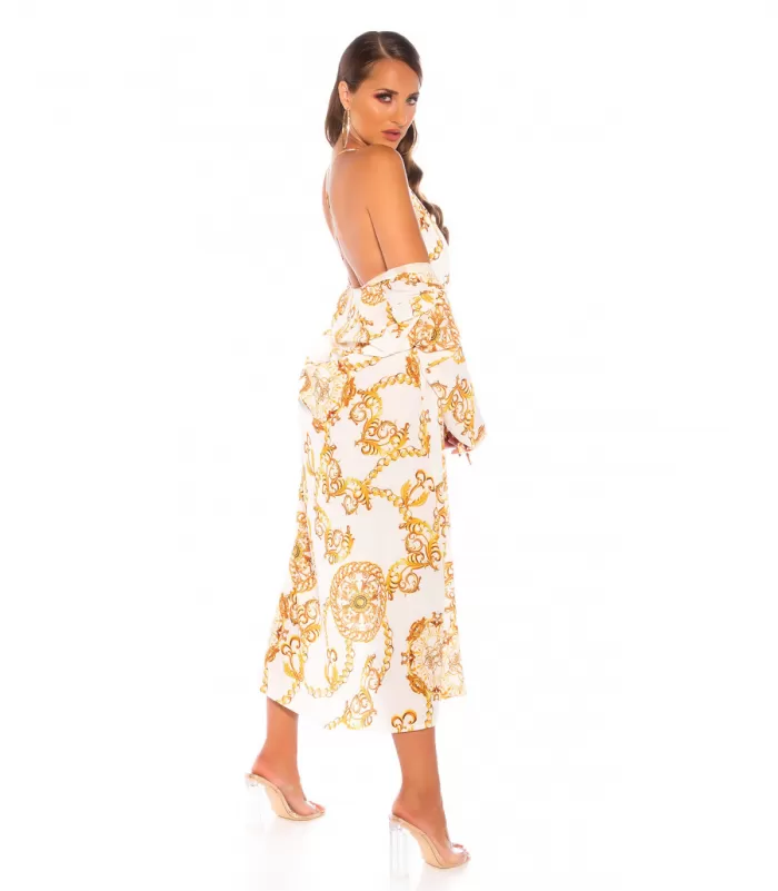 Valkoinen printtikuvioinen kimono
