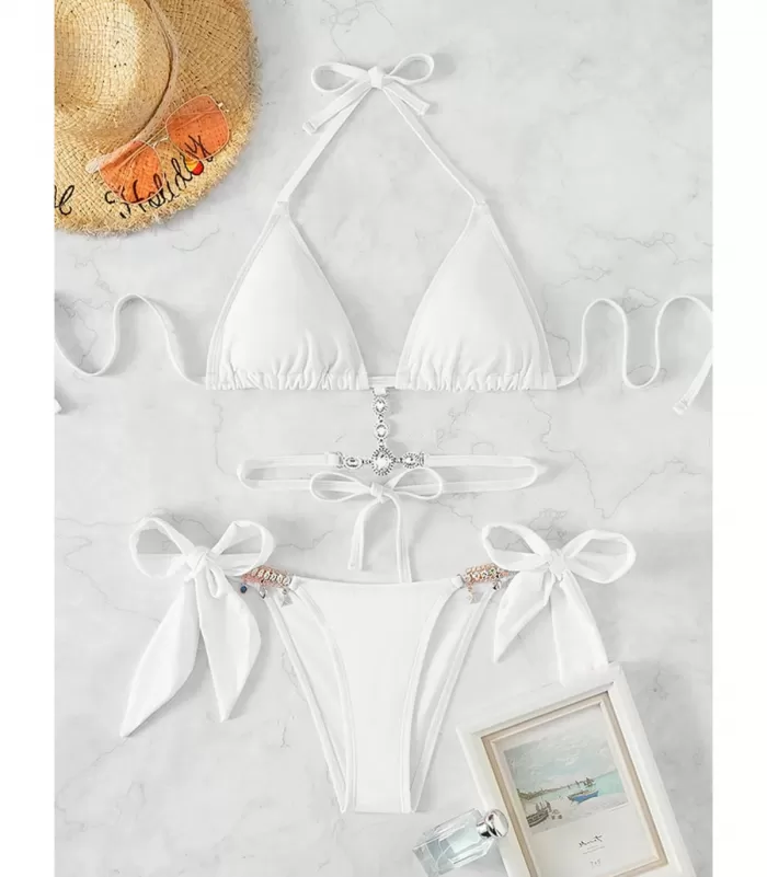 Valkoiset bling narubikinit