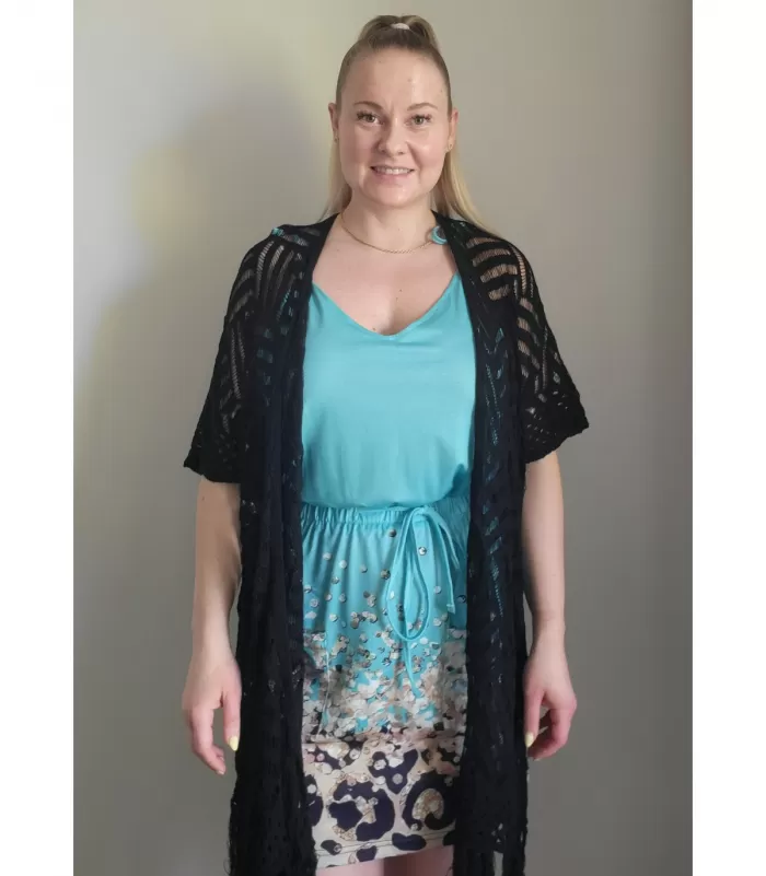 Vihreä kesämekko leohelmalla ja paljettikuvioinnilla [TAMMIALE -20%]