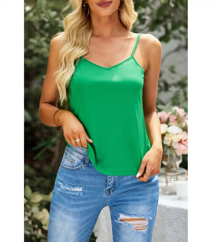 Vihreä lyhythihainen pitsinen pusero + toppi