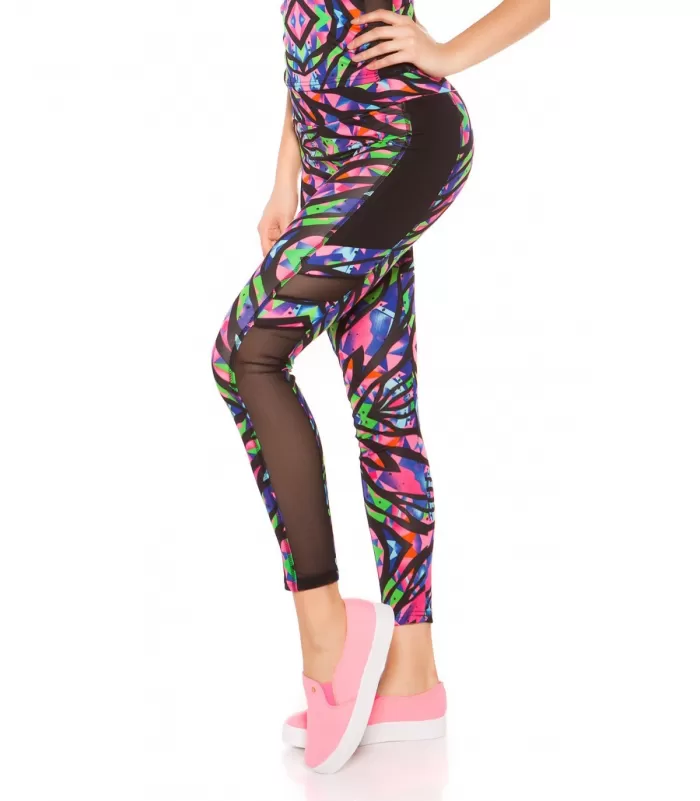 Värikkäät pinkit mesh treenitrikoot + toppi