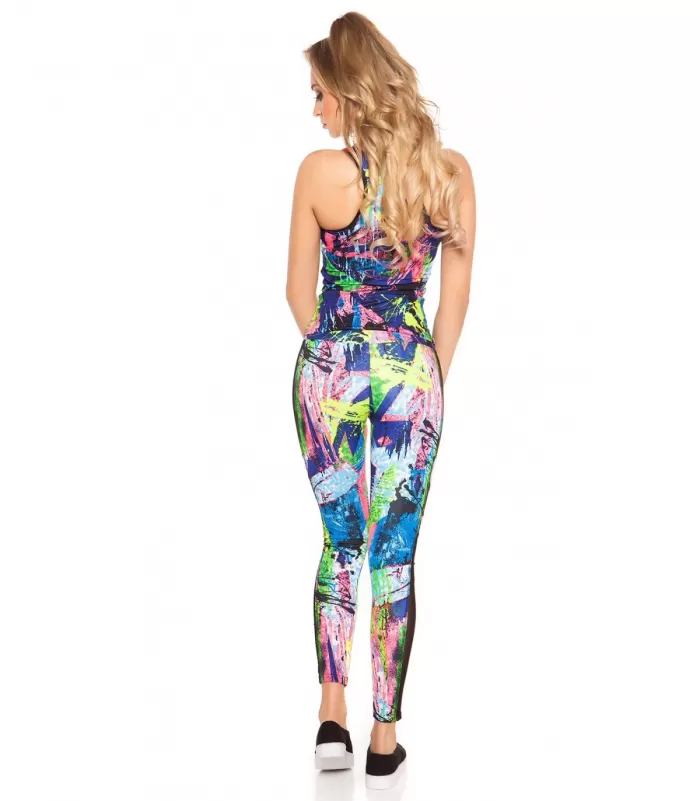 Värikkäät siniset mesh treenitrikoot + toppi