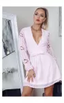Parisian_vaaleanpunainen_koristehihainen_v_wrap_look_mekko_LYT12930_2.jpg